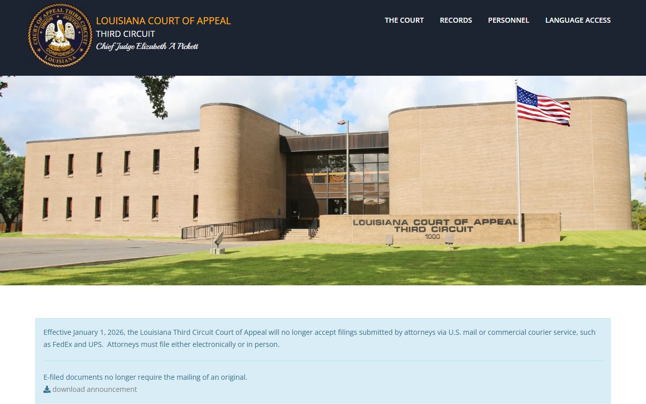 Third Circuit Court of Appeal Louisiana court docket